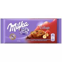 Шоколад Milka Collage Fruit молочный с кусочками малины, фундука и темного шоколада