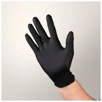 Перчатки медицинские Benovy, нитрил, нестерильные, текстурированные, черные, размер S, 50 пар