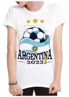 Футболка Dream Shirts Сборная Аргентины Чемпионы Мира 2022 Женская