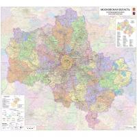 настенная карта Московской области 115 х 125 см (на баннере)