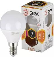 ЭРА LED P45-7W-827-E14 (диод, шар, 7Вт, тепл, E14)