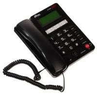 Проводной телефон Ritmix RT-550, дисплей, телефонная книга, однокнопочный набор, AUX, черный