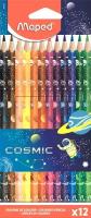 Карандаши цветные Maped COLOR'PEPS COSMIC трехгран, пластик,12цв/наб,862242