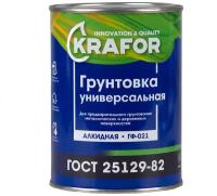 Грунтовка ГФ-021 по дереву и металлу Krafor, алкидная, 0,8 кг, красно-коричневая