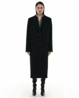 Пальто Sorelle демисезонное, шерсть, силуэт прямой, средней длины, размер S, черный