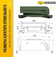 Вентиляционный выход - аэратор кровельный (вентиль) ктв для крыши из профнастила с21 ТП-88С (зеленый)