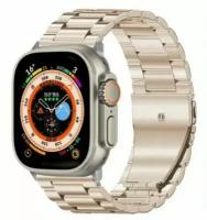 Металлический блочный ремешок стальной для Apple Watch 1-9, SE, ULTRA 42-44-45-49 мм