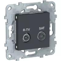 SE Unica New Антрацит Розетка R-TVSAT, оконечная, SCHNEIDER ELECTRIC NU545554 (1 шт.)