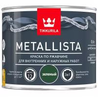 Краска для металла по ржавчине 3в1 Metallista TIKKURILA 0,4 л зелёная