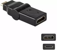 Переходник HDMI на mini HDMI с регулировкой наклона черный / Адаптер переходник гнездо Female (F) mini HDMI (USB-C) штекер Male (M)