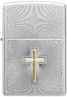 Оригинальная бензиновая зажигалка ZIPPO Classic 48581 Cross Design с покрытием Satin Chrome - Крест