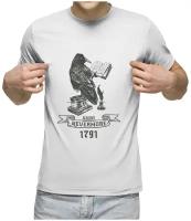 Мужская футболка «Wednesday Nevermore - Уэнсдей академия Невермор» (XL, серый меланж)