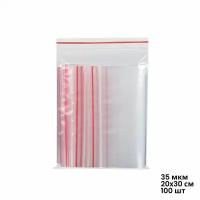 Пакеты Zip Lock 20х30 см, плотность 35 микрон, 100 шт