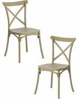 Комплект стульев для кухни TetChair CROSS, пластик, зеленый, 2шт
