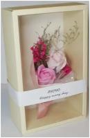 Подарочный букет AYOYO Happy every day/ мыльная роза 3 шт, подарок, цвет розовый