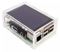 Корпус ACD RA147 Корпус ACD Acrylic Case w/ 3.5 inch LCD hole for Raspberry Pi 3 B