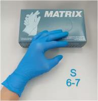 Перчатки нитриловые MATRIX Classic Nitrile, цвет: голубой, размер S, 100 шт. (50 пар), неопудренные, 6 грамм нитрила - пара