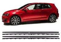 VW Golf 7 пластиковые накладки на пороги Gti, GTD стиль