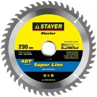 STAYER Super Line, 230 x 30/20 мм, 48T, точный рез, пильный диск по дереву (3682-230-30-48)