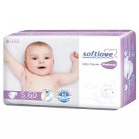 Softlove Подгузники Platinum ультратонкие S (4-8 кг), 60 шт., фиолетовый