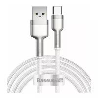 Кабель Baseus Cafule Series Metal Data Cable USB to IP, 2.4A, 2m, (CALJK-B02) нейлон, металл. разъемы, белый