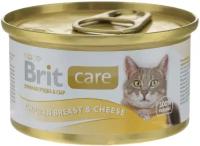 Влажный корм для кошек Brit Care, с курицей, с сыром 80 г (мини-филе)