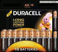 Батарейка DURACELL LR6 AA MN1500 BL18, упаковка 18 шт