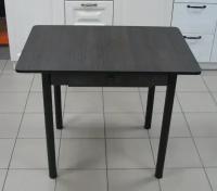 Стол обеденный Прямоугольный с ящиком 90*60 см. лдсп Венге ножки черные метал. Кухонный Стол