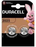 Батарейки DURACELL Lithium, CR2025, литиевые, комплект 2 шт