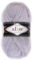 Пряжа Alize Mohair classic, 24 % шерсть, 25 % мохер, 51 % акрил, 100 г, 200 м, 1 шт., 52 светло-серый 200 м
