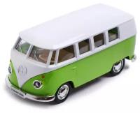 Машина металлическая VOLKSWAGEN TRANSPORTER T1, 1:32, открываются двери, инерция, цвет зелёный