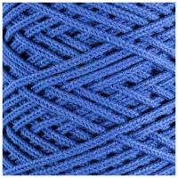 Шнур для вязания без сердечника 100% хлопок, ширина 3мм 100м/200гр (2120 синий) 2865903