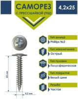 Острый саморез Daxmer ПШ 4,2x25 1 кг