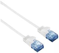 Патч-корд Hama Slim-Flexible UTP 4 пары cat6 1.5 м, белый, RJ-45 (m)-RJ-45 (m)