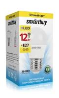 Лампа светодиодная SmartBuy SBL E27, G45, 12 Вт, 3000 К