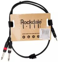 Готовый компонентный кабель, разъёмы stereo mini jack папа x 2 mono jack папа длина 1 м - ROCKDALE XC-002-1M