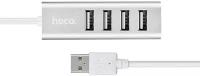 Хаб Hoco HB1 Line Machine USB to 4xUSB - Серебристый (silver usb)