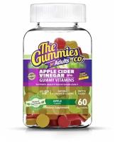 Яблочный уксус Gummies 500 мг, 60 жевательных конфет (Яблоко) / Для печени, кожи лица, похудения