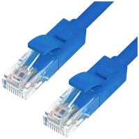 Патч-корд UTP cat.5e 1 Гбит/с RJ45 LAN CCA компьютерный кабель для интернета (GCR-LNC500) синий 0.1м