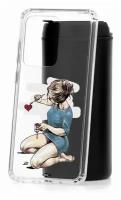 Чехол для Samsung Galaxy S20 Ultra Kruche Print Рисуя любовь, пластиковая накладка, силиконовый бампер с защитой камеры, защитный прозрачный с рисунком