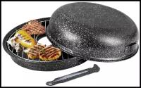 Сковородка гриль, сковородка гриль-газ с мраморным покрытием, диаметр 33см
