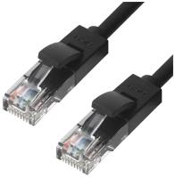 Кабель LAN для подключения интернета GCR cat5e RJ45 UTP 0.3м патч-корд patch cord шнур провод для роутер smart TV ПК черный литой