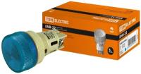 Лампа ENR-22 сигнальная d22мм синий неон/230В цилиндр TDM (Упаковка 10шт) SQ0702-0042