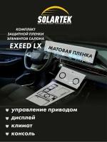 EXEED LX Комплект защитных матовых пленок на консол, климат, дисплей ГУ и управление приводом