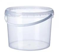 Пластиковый контейнер с крышкой, одноразовая пластиковое ведро 1 Литр с крышкой, удобная одноразовая посуда 10 штук