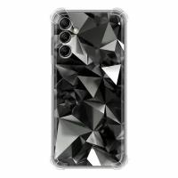 Дизайнерский силиконовый с усиленными углами чехол для Самсунг Гэлакси А14 / Samsung Galaxy A14 Черные кристаллы