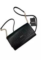 Сумка DKNY черная с выдавленными лого буквами, DKNY Veronica WOC