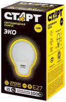 Лампа светодиодная старт LED ECO, E27, 15 Вт, 2700 К