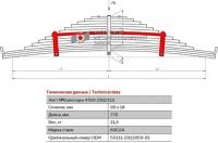 ЧМЗ 55111291205001 55111-2912050-01_лист рессоры задн! №8 90х18 L=775 с хомутами КамАЗ