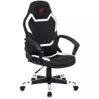 Кресло игровое Zombie 10, обивка: текстиль/эко.кожа, цвет: черный/белый